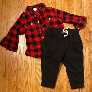 GAP Red and Black Matching Set Cozy Flannel and Soft Pants